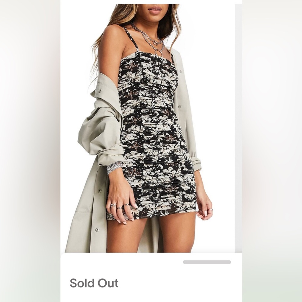 Topshop Ruched Jersey Sleeveless Minidress